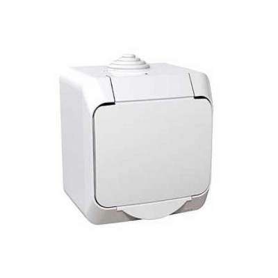 Priza simpla schuko PT IP44 capac alb Schneider Cedar alb WDE000541 foto