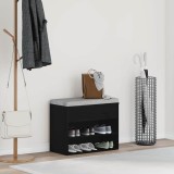 VidaXL Bancă de hol, stejar negru, 60x30x45 cm, lemn prelucrat