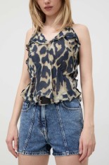 IRO pantaloni scurti jeans femei, neted, high waist foto
