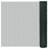 vidaXL Plasă de s&acirc;rmă găini, verde, 25 x 1 m, oțel galvanizat cu PVC
