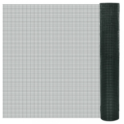 vidaXL Plasă de s&amp;acirc;rmă găini, verde, 25 x 1 m, oțel galvanizat cu PVC 140439 foto