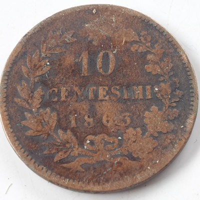Italia 10 centesimi 1863 foto