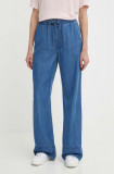 Pepe Jeans pantaloni LOOSE ST PANTS UHW TENCEL femei, lat, high waist, PL204685