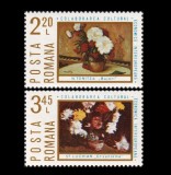 1975 - Colaborarea cultural-europeana, picturi, cu flori, serie neuzata