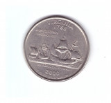 Moneda SUA 25 centi/quarter dollar 2000 D, Virginia 1788, stare buna, America de Nord, Nichel