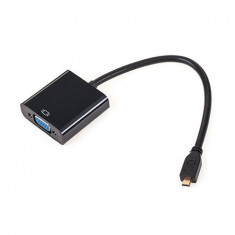 Cablu adaptor micro HDMI tata - VGA mama, cu audio - 401598 foto