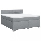 Cumpara ieftin Pat continental, gri deschis, 180x200 cm, material textil