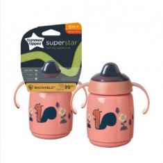 Cana Tommee Tippee Sippee cu protectie Bacshield si capac 300 ml Roz 1 buc