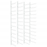 Suport sticle vin montat pe perete 36 sticle, 2 buc. alb fier