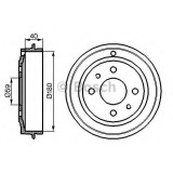 Tambur frana FIAT PANDA (169) (2003 - 2016) BOSCH 0 986 477 083