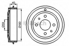 Tambur frana FIAT 500 (312) (2007 - 2016) BOSCH 0 986 477 083 foto