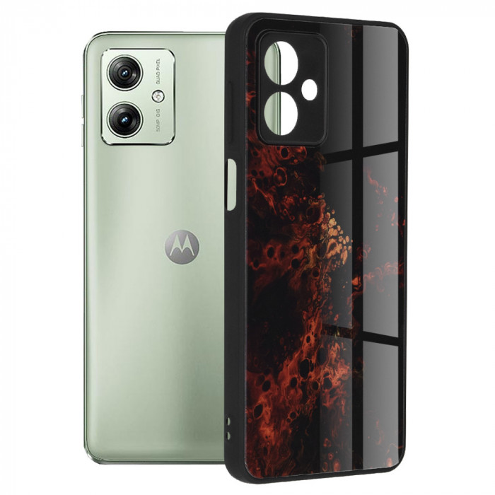 Husa pentru Motorola Moto G54, Techsuit Glaze Series, Red Nebula