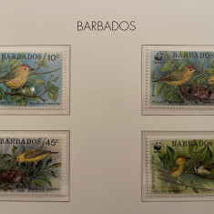 Barbados - Serie timbre pasari, fauna nestampilate MNH