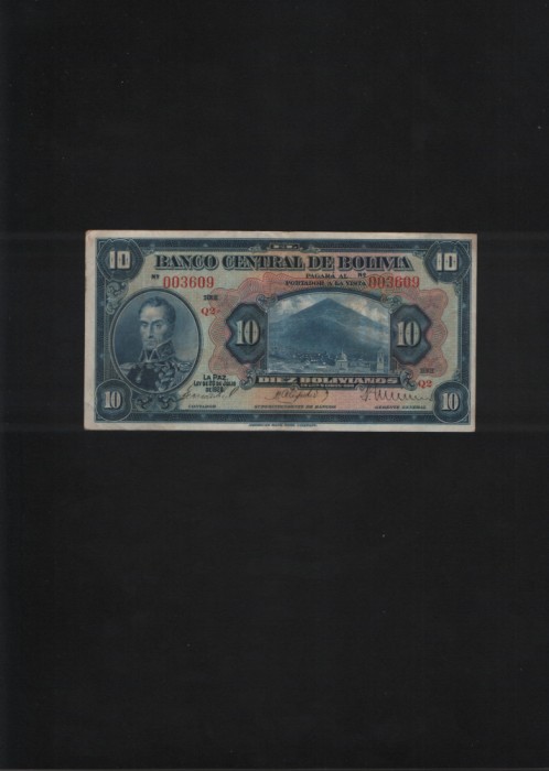 Rar! Bolivia 10 bolivianos 1928 seria003609
