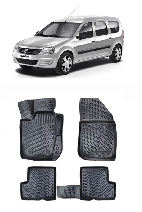Set Covorase Auto Cauciuc Dedicate Dacia Logan I Mcv (2004-2012)