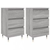 Noptiere, 2 buc., gri sonoma, 40x35x69 cm, lemn compozit, DKD Home Decor