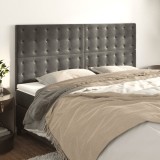 Cumpara ieftin Tăblii de pat, 4 buc, gri &icirc;nchis, 100x5x78/88 cm, catifea