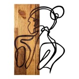 Cumpara ieftin Decoratiune de perete Womanel, Pako World, Lemn de pin, Natural, 35x3x50 cm