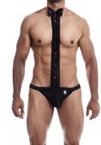 Tanga Dantela Smoking MOB Black L/XL Justforme, Lenjerie Sexy Femei, Nailon/Spandex