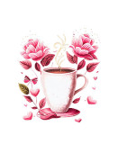 Cumpara ieftin Sticker decorativ Ceasca de cafea, Roz, 67 cm, 6113ST, Oem