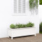 vidaXL Strat &icirc;nălțat de grădină, alb, 119,5x40x39 cm, lemn masiv pin