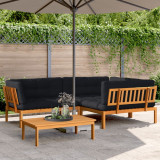 VidaXL Set canapele de grădină cu perne din paleți 4 piese lemn acacia