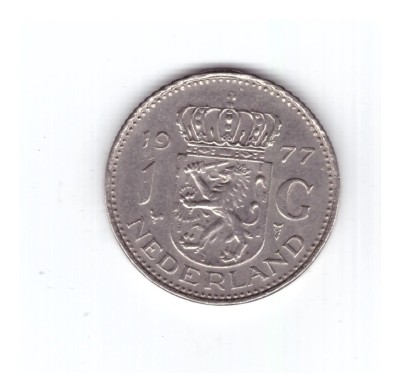 Moneda Olanda 1 gulden 1977, stare foarte buna, curata foto