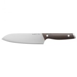 Cumpara ieftin Cutit Santoku BergHOFF, 17.5 cm, Otel, Argintiu/Maro HighLine Cooking