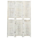 VidaXL Paravan de cameră cu 3 panouri alb antichizat, 105x165 cm, lemn