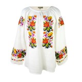 Cumpara ieftin Ie Traditionala Alba cu Motiv Floral Multicolor- IML17