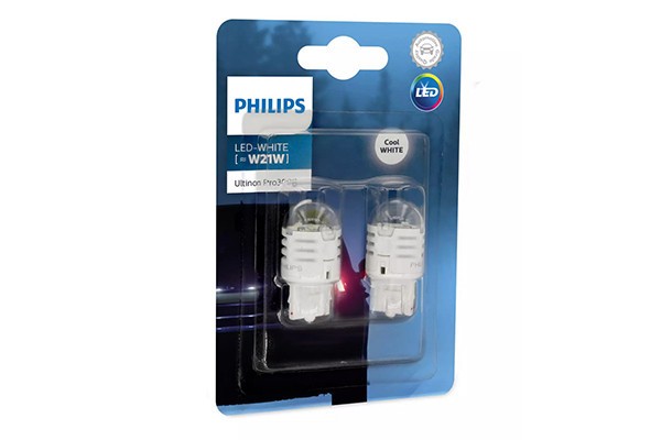 SET 2 BECURI LED EXTERIOR 12V W21 RED W3x16D ULTINON PRO3000 SI PHILIPS