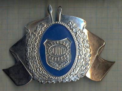 Y 1586 INSIGNA-MILITARA -EMBLEMA COIFURA -POLITIA -PENTRU COLECTIONARI foto