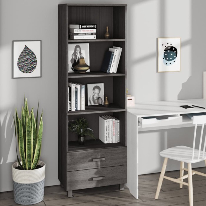 vidaXL Dulap &icirc;nalt &bdquo;HAMAR&rdquo; gri deschis 60x35x180 cm, lemn masiv de pin 340491