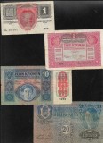 Set Austria Austro Ungaria 1 + 2 + 10 + 20 kronen korona