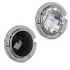 Set 2 Carlige Masa Genti Kwmobile Aluminiu, Negru/Alb - Suport Portabil Pliabil, Prindere Sigura, Design Elegant