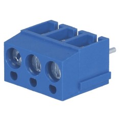 Regleta 3 contacte albastra de conexiuni placa PCB in unghi 90 5mm 3 piste max.2.5mm2 albastru DEGSON ELECTRONICS DG300-5.0-03P-