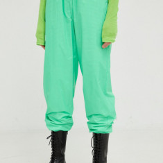 American Vintage pantaloni de trening femei, culoarea verde,