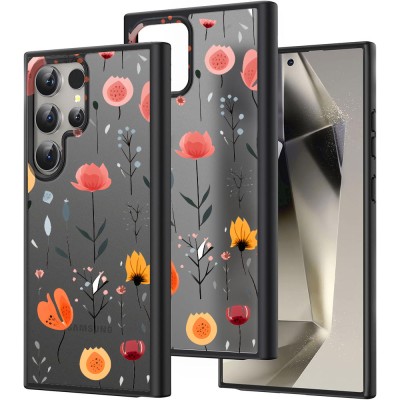 Hus&amp;Auml; pentru samsung galaxy s25 ultra, flower 15, protec&amp;Egrave;ie camer&amp;Auml;, anti&amp;Egrave;oc, design slim, negru foto