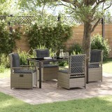 Set de dining pentru grădină , 5 piese, gri deschis, din rattan sintetic.