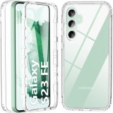 Husa 360 ALC Mobile, compatibila cu Samsung Galaxy S23 FE, V2 Transparent fata+spate