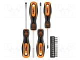 Kit 14 șurubelnițe Phillips și plată NEO TOOLS, oțel crom vanadium, m&acirc;nere ergonomice antialunecare