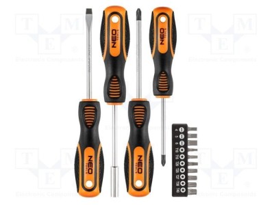 Kit 14 șurubelnițe Phillips și plată NEO TOOLS, oțel crom vanadium, m&amp;acirc;nere ergonomice antialunecare foto