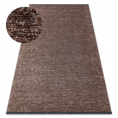 Covor FLORENCE 24021 Unicolor, glamour, țesut plat, franjuri - maro, 175x270 cm foto