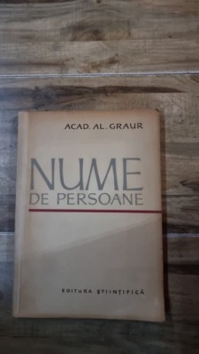 NUME DE PERSOANE , Acad. Al Graur , 1965 foto