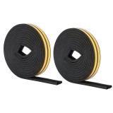 Cumpara ieftin Set 2 buc, Banda autoadeziva pentru etansarea usilor si ferestrelor, Profil P, 9mm x 5.5mm, Rezistenta UV, Cauciuc EPDM, 6 m, Maro
