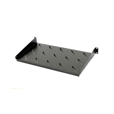 Raft fix 19&amp;amp;quot;, 1U, 300mm, fixare fata in 2 puncte, sarcina 30kg, culoare neagra RAL 9005 - DATEUP NewTechnology Media foto