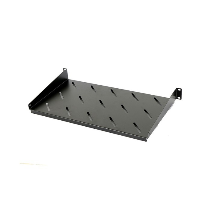 Raft fix 19&amp;quot;, 1U, 300mm, fixare fata in 2 puncte, sarcina 30kg, culoare neagra RAL 9005 - DATEUP NewTechnology Media