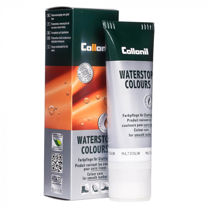 Crema de pantofi cu ulei de migdale Collonil Waterstop Colours, 75 ml, multicolour