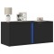vidaXL Dulap TV de perete cu lumini LED negru 80x31x35 cm 852258