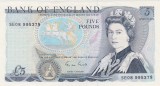 Bancnotă Anglia 5 lire Pounds Bank of England, George M. Gill, seria SE08 995378, Duke of Wellington